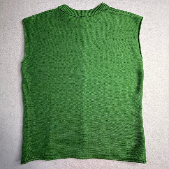 Women’s Lightweight Cap Sleeve Knit Top – Kelly Green, Loose Fit Pullover SMALL - Picture 8 of 9